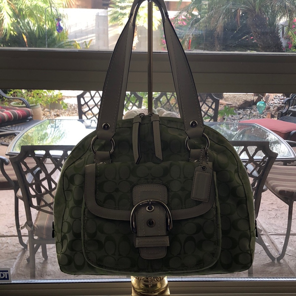 Coach Green Bowling Bag With Matching Wallet